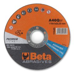 Beta 110450016 11045 1.6-Cut-off wheel Steel-Inox Thin Flat 115 Ø mm