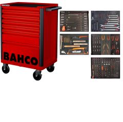 Bahco 1472K7RED-FULL5 Red tool trolley 193 pieces