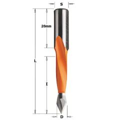 314.040.12 Dowel drill left bit pointed HW 4mm, shank 10x26
