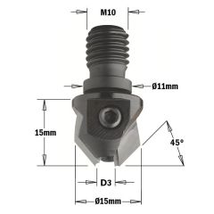 CMT 350.040.11 Countersink with threadeded connection 4mm, shank M10, right