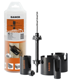 Bahco 3833-PROMO-42 Hole saw set, Superior™, multi-construction, for wood and stone - 6-piece