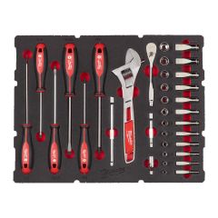 Milwaukee Accessories 4932480717 1/4" Ratchet, Cap, Screwdriver and Wrench Set PACKOUT Foam Inlay 35-Piece