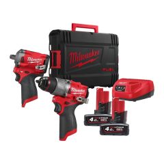 Milwaukee 4933492512 M12 FPP2H2-402X Powerpack M12 FPD2 Impact Drill + M12 FIWF12 Impact Wrench 12V 4.0Ah in HD Box