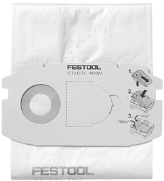 498410 Self-clean filter bags for Festool CTL Mini