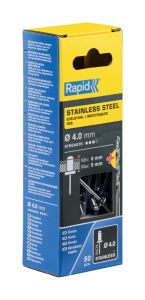 Rapid 5000394 Stainless steel blind rivets Ø4.0 x 12 mm  50 pieces