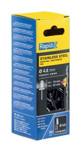 Rapid 5000398 Stainless steel blind rivets Ø4.8 x 25 mm  50 pieces