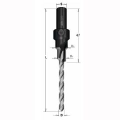 CMT 515.042.31 Step drill bit with countersink for screw connection 4,2mm, shank 9mm