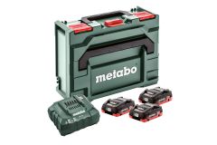 Metabo Accessories 685133000 Battery pack 3 x 18V LiHD 4.0Ah + 1 x charger ASC 55 in MetaBox 145