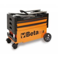 C27S Collapsible mobile tool trolley 2 drawers Orange