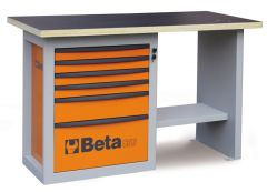 059000003 C59C-O Short workbench with 6 drawers Orange
