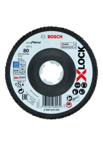 Bosch Professional Accessories 2608619203 X-LOCK flap disc Best for Metal 125 mm K80