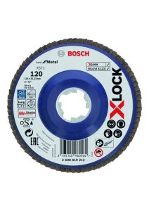 Bosch Professional Accessories 2608619212 X-LOCK flap disc Best for Metal straight 125 mm K120