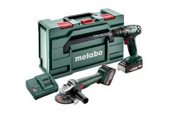 Metabo 685204500 Combo set 18V 2.0Ah Li-Ion - BS18 cordless drill + W 18 L 9-125 angle grinder