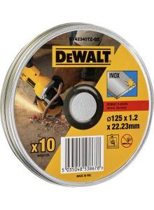 DeWalt Accessories DT42340TZ-QZ Metal/inox cut-off wheel 125 x 22.23 x 1.2 mm 10 pieces in canister