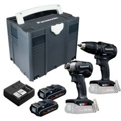 Panasonic EYC241PN2G Combo set Cordless Drill EY79A3 and Impact Wrench EY76A1 18 Volts 3.0 Ah Li-ion in systainer