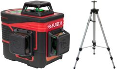 Futech 035.3DG-P MultiCross 3D Compact Green cross line laser 3D + tripod 180cm