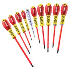 E160912 Set of 10 insulated screwdrivers 1000 volts for Phillips® screws