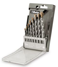 Beta 004170100 417/SP8 Set of masonry drills, short version made of milled steel with carbide inserts (art. 417) in box