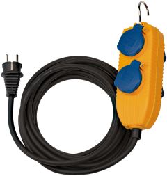 Brennenstuhl 1169200010 IP54 jobsite cable with socket block 5m black H07RN-F 3G1,5