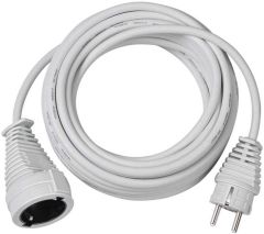1168460 Quality synthetic extension cord 10m white H05VV-F 3G1,5
