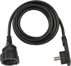 1168980030 Quality synthetic extension cord with flat plug 3m H05VV-F3G1,5 black