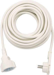 1168980210 Quality synthetic extension cord with flat plug 10m H05VV-F3G1,5 white
