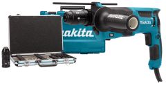 Makita HR2630TX12 Combination hammer 800w 2.4J 17 piece drill/drill set