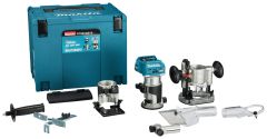 Makita RT001GZ15 Top and edge router 40V Max without batteries and charger with accessories and guide rail adapter in MBox