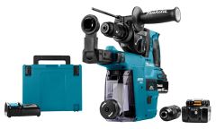 Makita DHR243RTJW Combination hammer 18 Volt 5.0 AH Li-ion + DX07 built-in dust extraction with Hepa filter