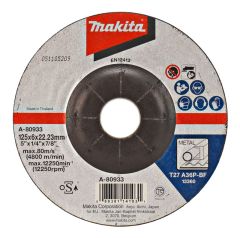 Makita Accessories A-80933 grinding disc 125x6,0mm steel
