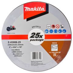 Makita Accessories E-03006-25 Cut-off wheel 230 x 22,23 x 2,0 mm stainless steel 25 Pieces