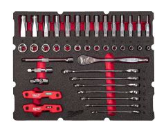 Milwaukee Accessories 4932493640 Ring Ratchet Wrench/Socket Set PACKOUT Foam Inlay 55-piece