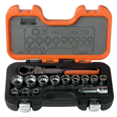 Bahco S140T Socket set Metric 10-24 mm 14 pcs.