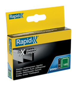Rapid 11910733 No. 140 Flat Wire Staples stainless steel 10 mm  2,000 pcs.