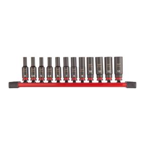 Milwaukee Accessories 4932480453 1/4" SHOCKWAVE™ IMPACT DUTY socket wrench set long on rail 12 piece set 4 mm - 13 mm