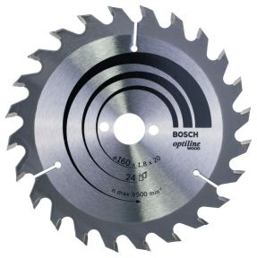Bosch Professional Accessories 2608641171 Circular saw blade, 160 x 20 x 24T, Optiline Wood