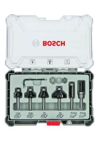 Bosch Professional Accessories 2607017468 6-piece edge router set with 6 mm shank