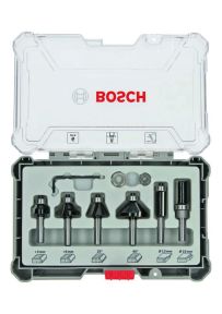 Bosch Professional Accessories 2607017469 6-piece edge router set with 8 mm shank