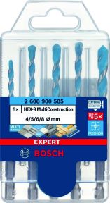 Bosch Professional Accessories 2608900585 Expert HEX-9 MultiConstruction drill set 4/5/6/6/8 mm 5-piece