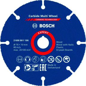 Bosch Professional Accessories 2608901196 Expert Carbide Multi Wheel X-LOCK cut-off wheel 76 mm, 10 mm