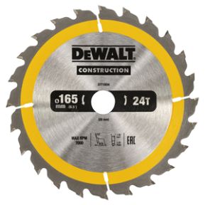 DeWalt Accessories DT1934-QZ Circular saw blade 165 x 20 mm 24T ATB 10°