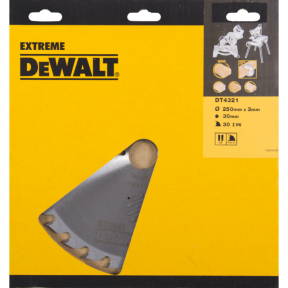 DeWalt Accessories DT4321-QZ DT4321 HM saw blade 250 x 30T alternate top bevel, positive 10°