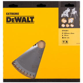 DeWalt Accessories DT4351-QZ TCT Circular saw blade, 250 x 30 x 60T, HZ, 10°, Trespa