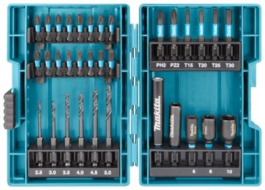 Makita Accessories B-66896 Drill / impact screwdriver kit 33 pcs X Impact Black