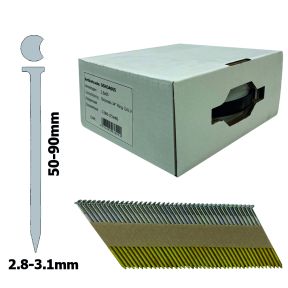 Max GSN34015 Strip nail 34º smooth Galv - 90 mm