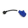 Tieman Trading 2533008 Bridging cable rimmed plug to coupler blue EN60309 - 1