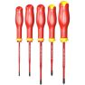 Facom ATP.J5TVEPB Set of 5 Insulated Screwdrivers with Extra Thin Blade: Slotted, PZ - 1