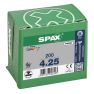 SPAX 1081010400253 Universal screw, 4 x 25 mm, 200 pieces, Solid thread, Countersunk head, Phillips Z2, 4CUT, WIROX - 3