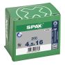 SPAX 1081010450163 Universal screw, 4.5 x 16 mm, 200 pieces, Solid thread, Countersunk head, Phillips Z2, 4CUT, WIROX - 3