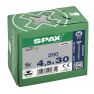 SPAX 1081010450303 Universal screw, 4.5 x 30 mm, 200 pieces, Solid thread, Countersunk head, Phillips Z2, 4CUT, WIROX - 3